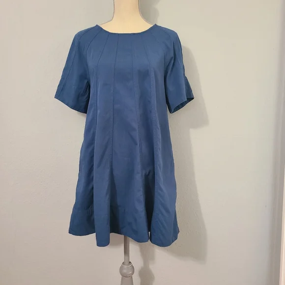Free People Becca Short Sleeve Mini Dress Blue Size XS - Picture 2 of 9